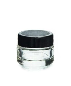 Shop 1 Gram Glass Container with Black Lid in australian