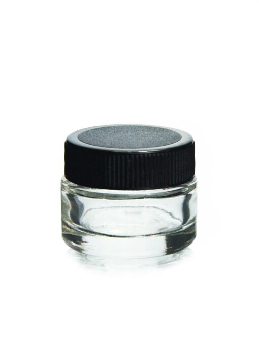 Shop 1 Gram Glass Container with Black Lid in australian