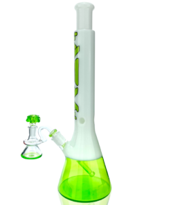 Shop 18" AFM Glass Lime Quasar Glass Beaker Bong Bundle in australian