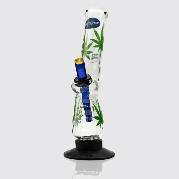 Shop Medium Gripper Glass Bong - Leaf Decal in australian