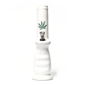 Shop Gripper Ceramic Bong - White (Green Leaf) in australian