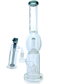 Shop 16" AFM Glass Quad Shower-head Smokey Glass Beaker Bong Bundle in australian