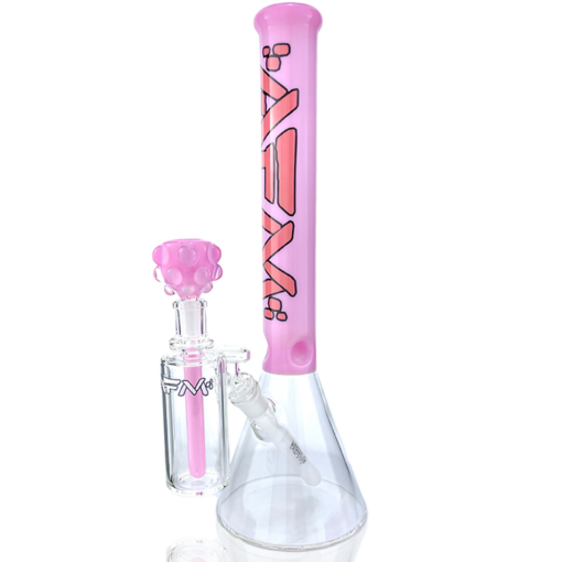 Shop 16" AFM Glass Extraterrestrial Pink Glass Beaker Bong Bundle in australian