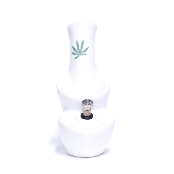 Shop Handle Ceramic Bong - White in australian