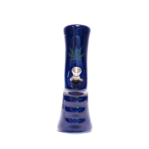 Shop Small Gripper Ceramic Bong - Blue (Green Leaf) in australian