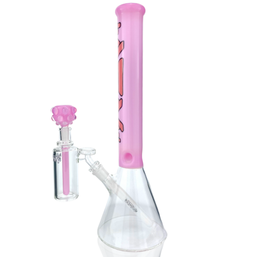 Shop 16" AFM Glass Extraterrestrial Pink Glass Beaker Bong Bundle in australian