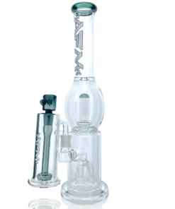 Shop 16" AFM Glass Quad Shower-head Smokey Glass Beaker Bong Bundle in australian