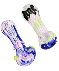 Shop 3.5" Worked Slime Strands Hand Pipe - Unique Borosilicate Glass Design in australian