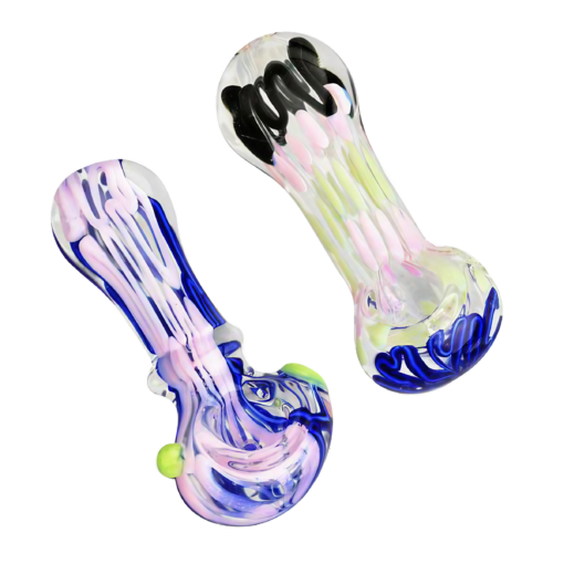 Shop 3.5" Worked Slime Strands Hand Pipe - Unique Borosilicate Glass Design in australian