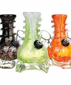 Shop Slip In To The Flow 5" Soft Glass Water Pipe | Vibrant Frit & Spiral Coil Design in australian