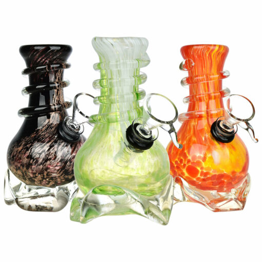 Shop Slip In To The Flow 5" Soft Glass Water Pipe | Vibrant Frit & Spiral Coil Design in australian