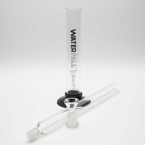 Shop WATERFALL GRAVITY GLASS PIPE 37CM BLACK BASE in australian