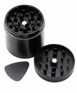 Shop Four-Part Aluminium Grinder with Removable Screen - Black (50mm) in australian