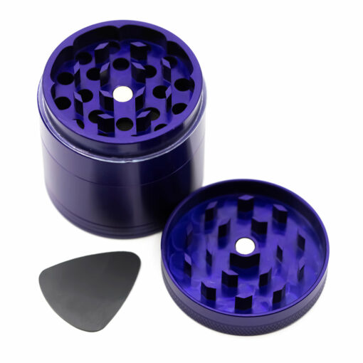 Shop Four-Part Aluminium Grinder with Removable Screen - Blue (50mm) in australian