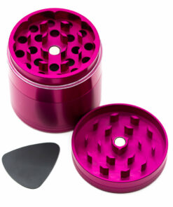 Shop Four-Part Aluminium Grinder with Removable Screen - Pink (50mm) in australian