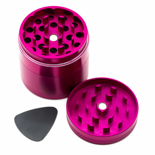 Shop Four-Part Aluminium Grinder with Removable Screen - Pink (50mm) in australian