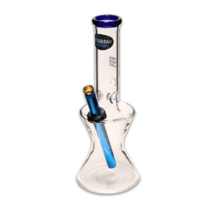 Shop WATERFALL - HOURGLASS MEDIUM GLASS BONG (BLUE) in australian