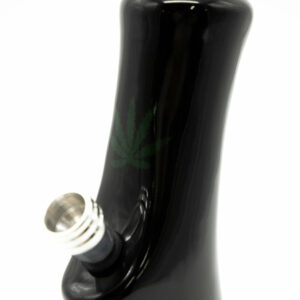 Shop Small Gripper Ceramic Bong - Black (Green Leaf) in australian