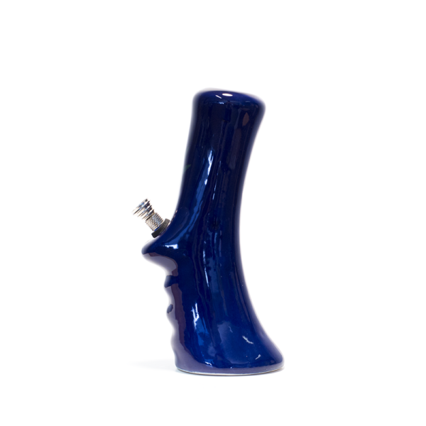 Shop Small Gripper Ceramic Bong - Blue (Green Leaf) in australian