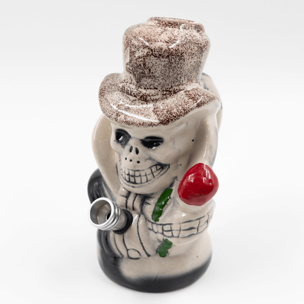 Shop Slash Skull Ceramic Bong - Brown Hat in australian