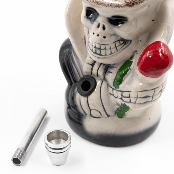 Shop Slash Skull Ceramic Bong - Brown Hat in australian