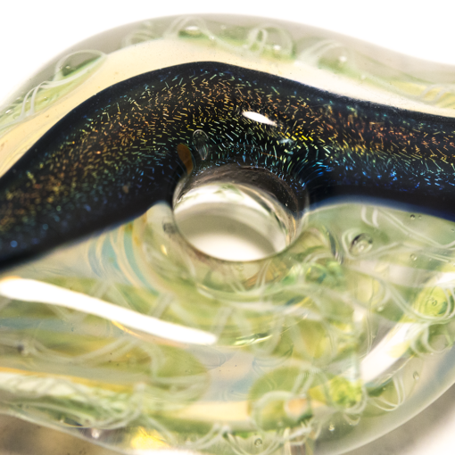 Shop PIPE - GLASS DRY DOUGHNUT SPLIT NECK VARIOUS BODY COLOURS BLUE HEAD WHITE DOTS in australian
