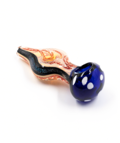 Shop PIPE - GLASS DRY DOUGHNUT SPLIT NECK VARIOUS BODY COLOURS BLUE HEAD WHITE DOTS in australian