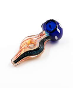 Shop PIPE - GLASS DRY DOUGHNUT SPLIT NECK VARIOUS BODY COLOURS BLUE HEAD WHITE DOTS in australian