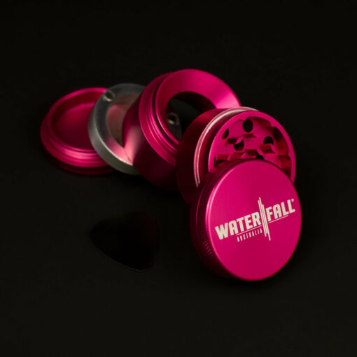 Shop Four-Part Aluminium Grinder with Removable Screen - Gloss Pink (43mm) in australian