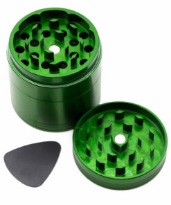 Shop Four-Part Aluminium Grinder with Removable Screen - Green (50mm) in australian