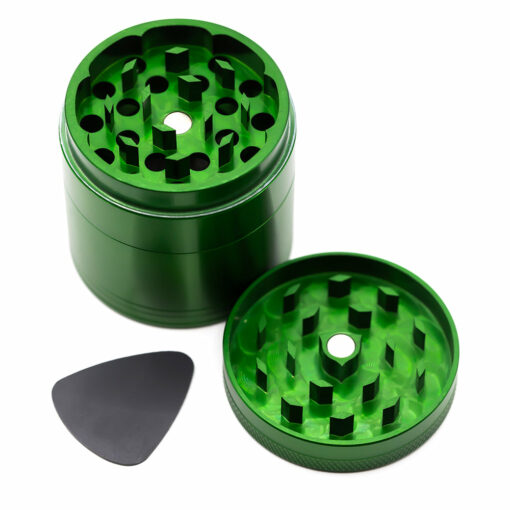 Shop Four-Part Aluminium Grinder with Removable Screen - Green (50mm) in australian