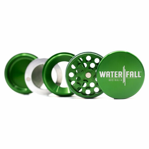 Shop Four-Part Aluminium Grinder with Removable Screen - Green (50mm) in australian