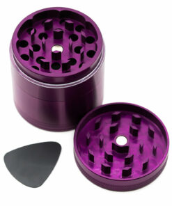 Shop Four-Part Aluminium Grinder with Removable Screen - Purple (50mm) in australian