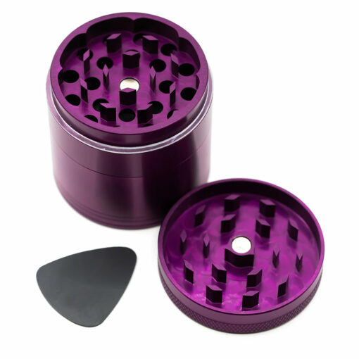 Shop Four-Part Aluminium Grinder with Removable Screen - Purple (50mm) in australian