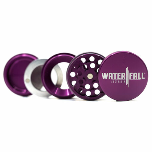 Shop Four-Part Aluminium Grinder with Removable Screen - Purple (50mm) in australian