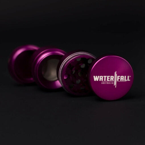 Shop Four-Part Aluminium Grinder with Removable Screen - Gloss Dark Purple (43mm) in australian