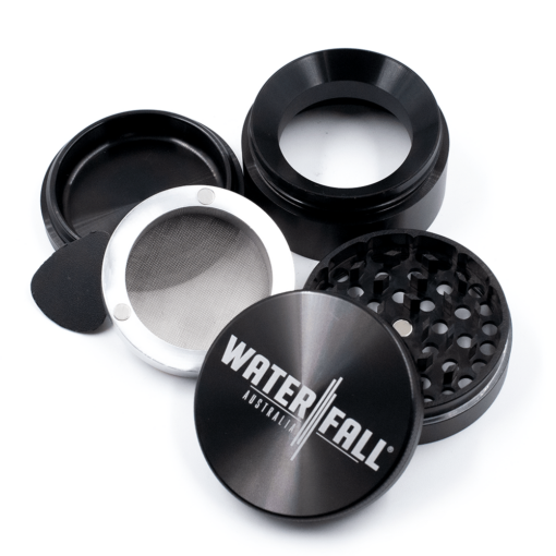 Shop Four-Part Gloss Aluminium Grinder with Removable Screen 63mm in australian