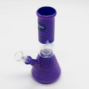 Shop WATERFALL - MINI PERC GLASS BONG - PURPLE PINK CROSSHATCH in australian