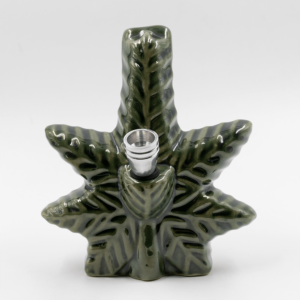 Shop Textured Leaf Ceramic Bong - Green in australian