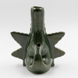 Shop Textured Leaf Ceramic Bong - Green in australian