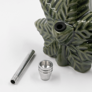 Shop Textured Leaf Ceramic Bong - Green in australian