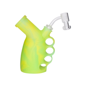 Shop DAB RIG - YEL GRN SILICONE KNUCKLE DUSTER RIG BUBBLER KIT in australian