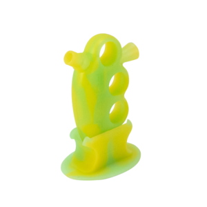 Shop BUBBLER - PULSAR SILICONE KNUCKLE BUBBLER W/ STAND GREEN/YELLOW in australian