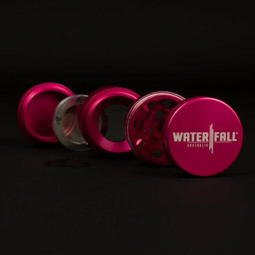 Shop Four-Part Aluminium Grinder with Removable Screen - Gloss Pink (43mm) in australian