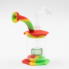 Shop Mini Carousel Hexagon Silicone/Glass Bong - Rasta in australian