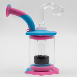 Shop Mini Carousel Hexagon Silicone/Glass Bong - Blue & Pink in australian