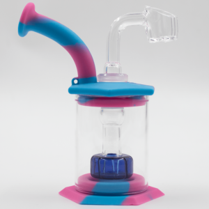 Shop Mini Carousel Hexagon Silicone/Glass Bong - Blue & Pink in australian