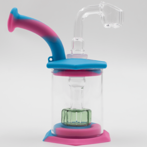 Shop Mini Carousel Hexagon Silicone/Glass Bong - Blue & Pink in australian