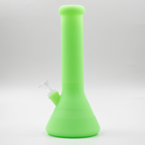 Shop Tall Beaker Glow Silicone Bong - Green in australian