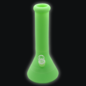 Shop Tall Beaker Glow Silicone Bong - Green in australian